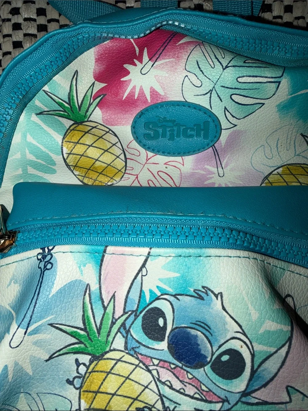 Disney Lilo & Stitch Teal Pineapple Mini Backpack faux leather